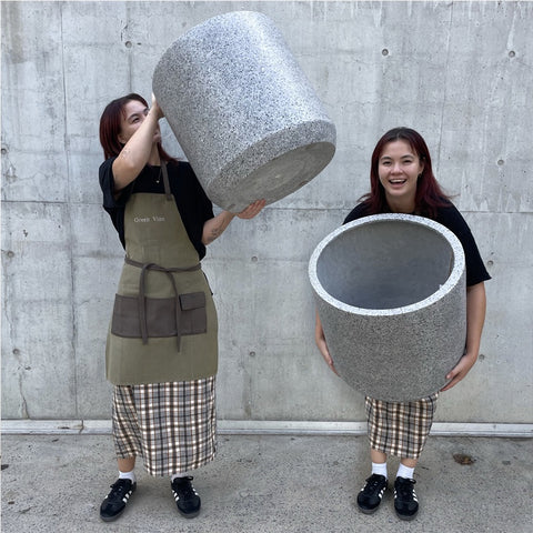 2x Cenzo Grey Ash Pots 50cm