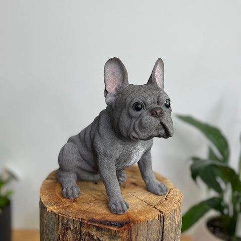 French Bulldog Sitting Figurine Blue