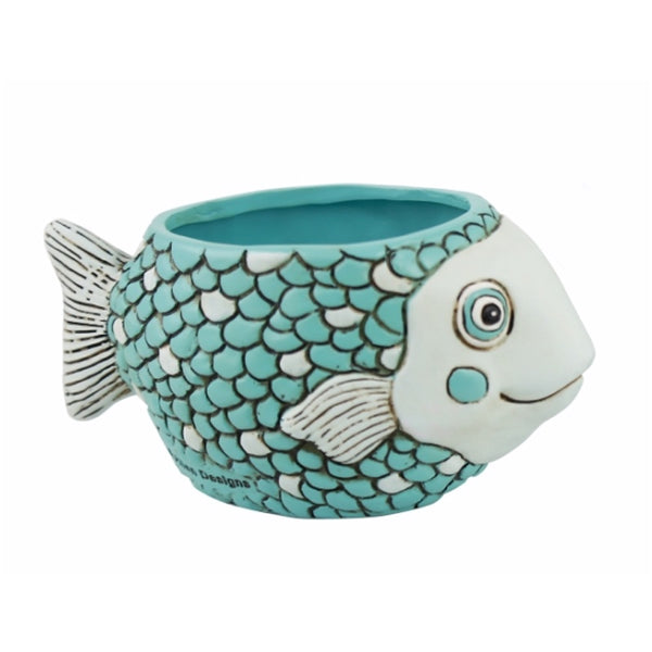 Baby Fish Planter Pot  Blue 15cm