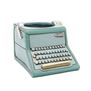 Writer Typewriter Planter Pot Blue