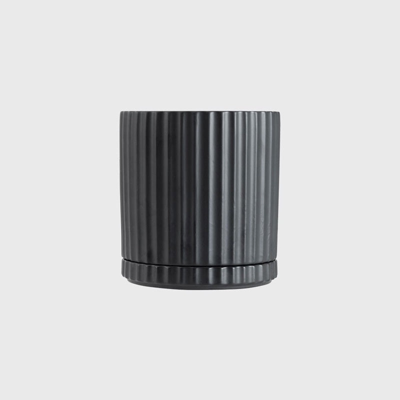 Athens Large Planter Pot Black 17.5cm