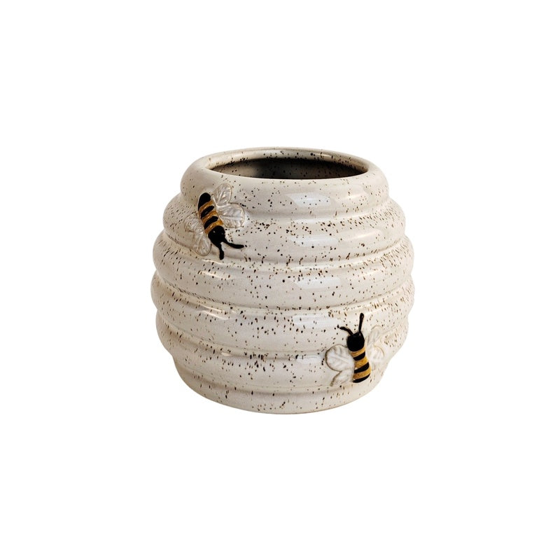 Beehive Planter White & Sand 10.5cm