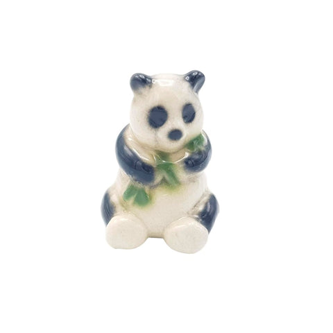 Black/White Sitting Panda Figurine Small