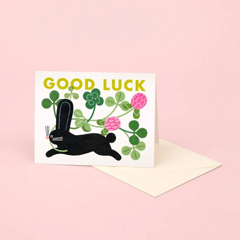 Bunny With 4 Leaf Clover GL Greeting Card