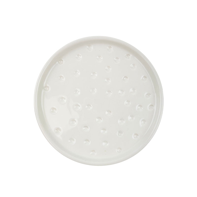 Spotted Ceramic Saucer White 14cm