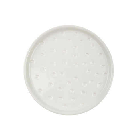 Spotted Ceramic Saucer White 14cm