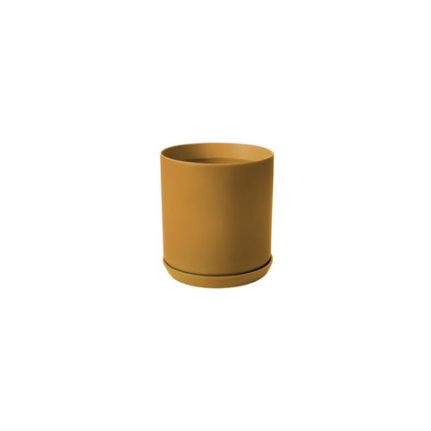 Cylinder Pot with Saucer Mini Citrine 8cm