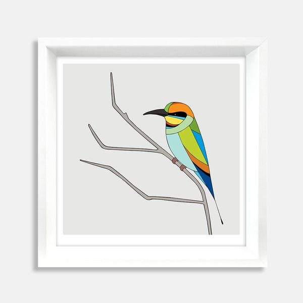 Rainbow Bee-Eater Framed Art Print by Eggpicnic