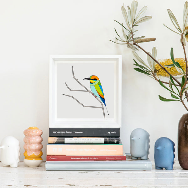 Rainbow Bee-Eater Framed Art Print by Eggpicnic