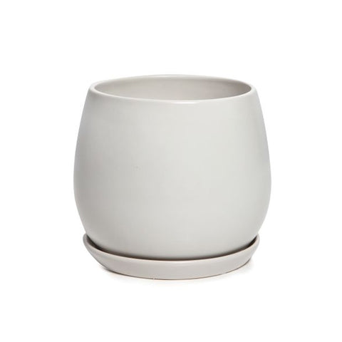 Egg Pot with Saucer Large White 20cm