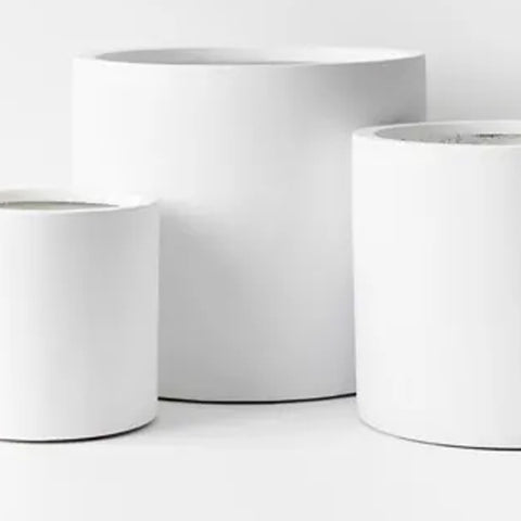 White Cylinder Pot 36cm