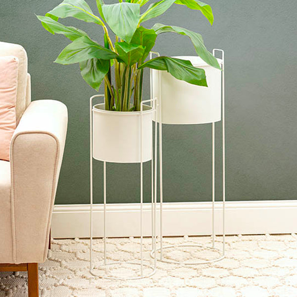 Metal Plant Stand with Round White Cover 80cm