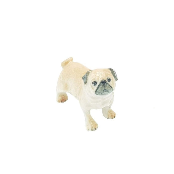 Pug Standing Porcelain Figurine Small