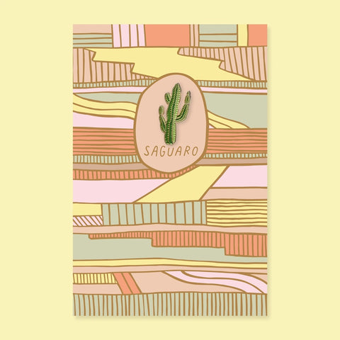 Saguaro Pin + Post Card