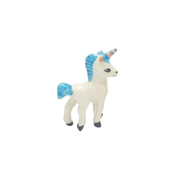 Unicorn Figurine White/Blue