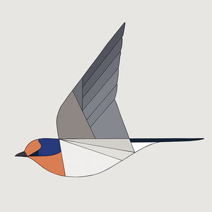 Welcome Swallow in Flight Art Print by Eggpicnic