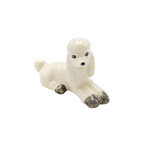White Poodle Sitting Figurine Small