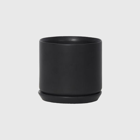 Oslo Medium Planter Pot Jet Black 15cm