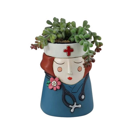 Baby Medi Girl Red Hair Planter 11cm