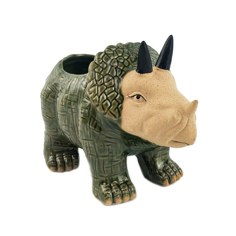 Dinosaur Planter Pot Dark Green 11cm