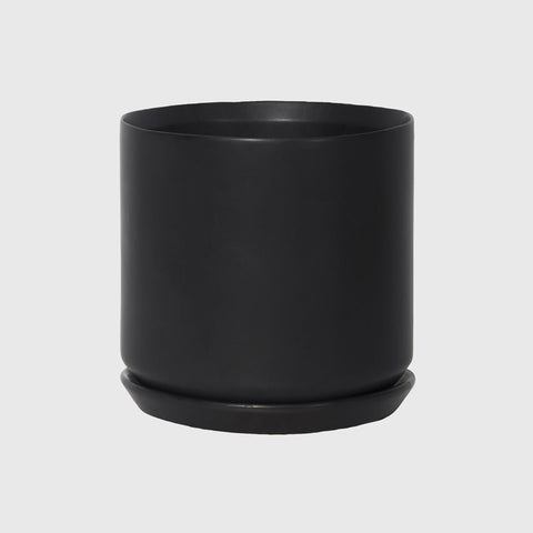 Oslo Large Planter Pot Jet Black 18cm